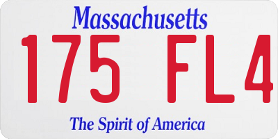MA license plate 175FL4