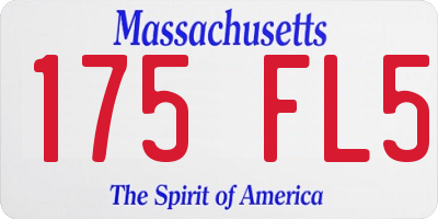 MA license plate 175FL5