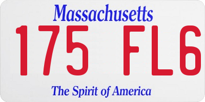 MA license plate 175FL6