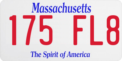 MA license plate 175FL8
