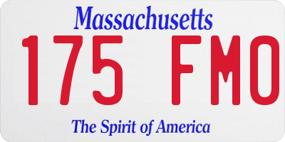 MA license plate 175FM0