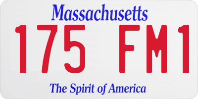 MA license plate 175FM1