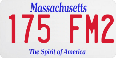 MA license plate 175FM2
