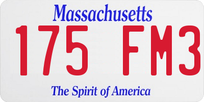 MA license plate 175FM3