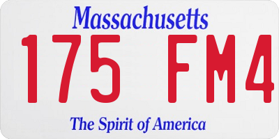 MA license plate 175FM4