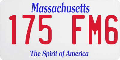 MA license plate 175FM6