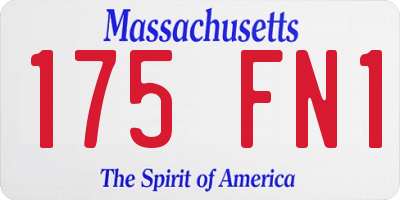 MA license plate 175FN1