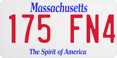 MA license plate 175FN4