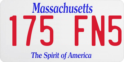 MA license plate 175FN5