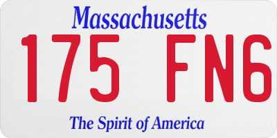 MA license plate 175FN6
