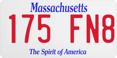 MA license plate 175FN8