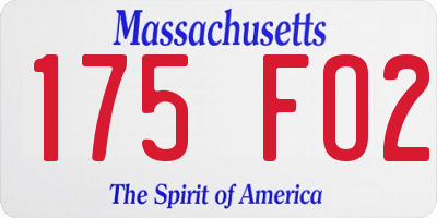 MA license plate 175FO2