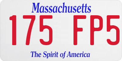 MA license plate 175FP5
