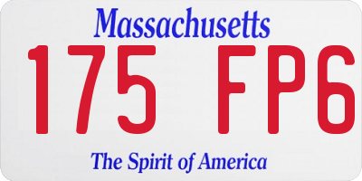 MA license plate 175FP6
