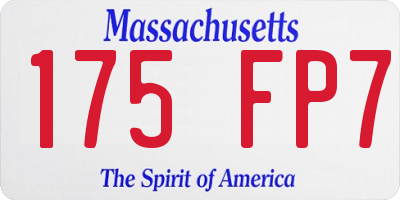 MA license plate 175FP7