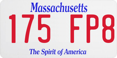MA license plate 175FP8