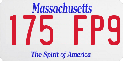 MA license plate 175FP9