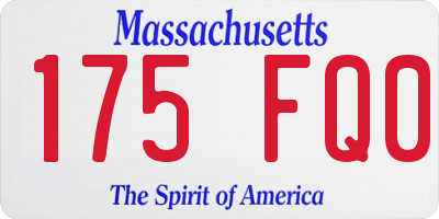 MA license plate 175FQ0