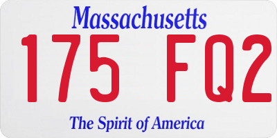 MA license plate 175FQ2