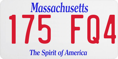 MA license plate 175FQ4