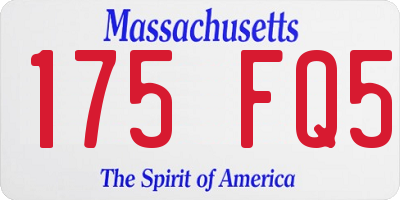 MA license plate 175FQ5