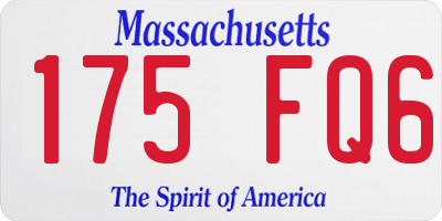 MA license plate 175FQ6