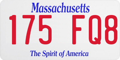 MA license plate 175FQ8