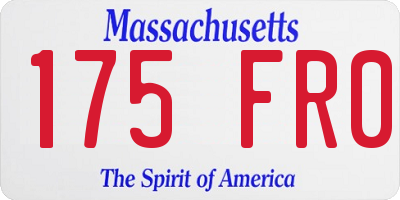MA license plate 175FR0