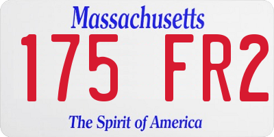 MA license plate 175FR2