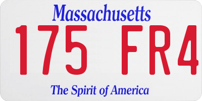 MA license plate 175FR4