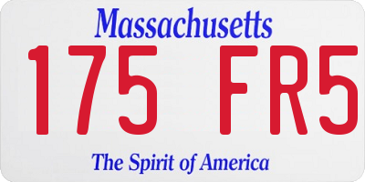 MA license plate 175FR5