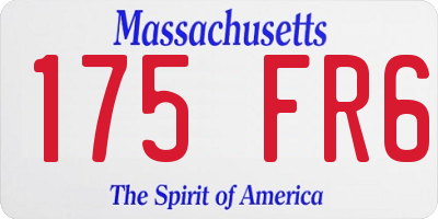MA license plate 175FR6