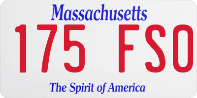 MA license plate 175FS0