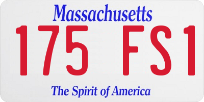 MA license plate 175FS1