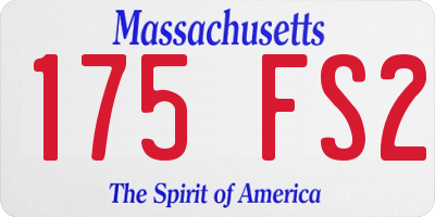 MA license plate 175FS2