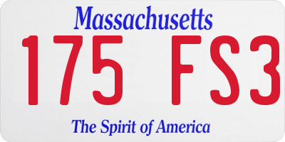 MA license plate 175FS3