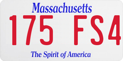 MA license plate 175FS4