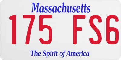 MA license plate 175FS6