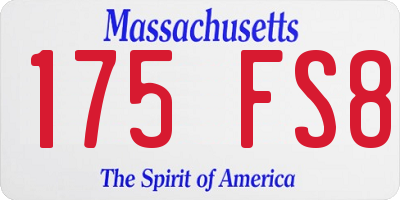 MA license plate 175FS8
