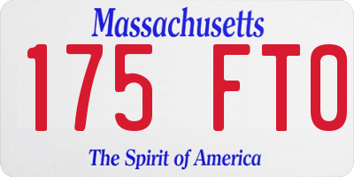 MA license plate 175FT0