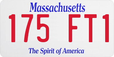 MA license plate 175FT1