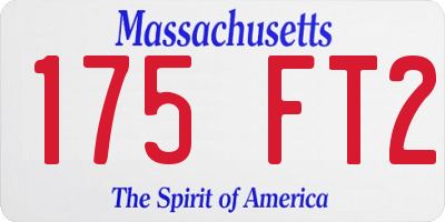 MA license plate 175FT2