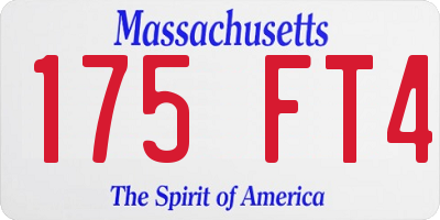 MA license plate 175FT4