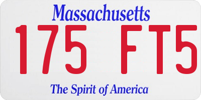 MA license plate 175FT5