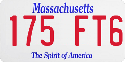 MA license plate 175FT6