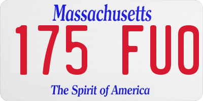 MA license plate 175FU0