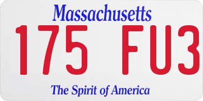 MA license plate 175FU3