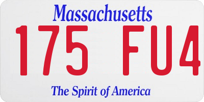 MA license plate 175FU4