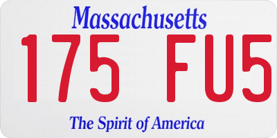 MA license plate 175FU5