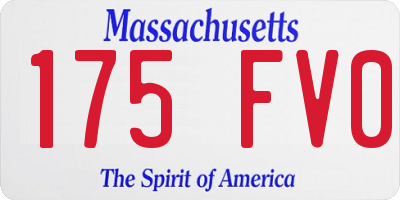 MA license plate 175FV0